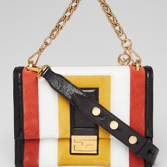 Fendi Multicolor Quilted Leather/Suede Kan U Shoulder Bag - Picture 5 of 10